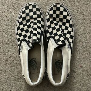 vans checkered slip on shoes
